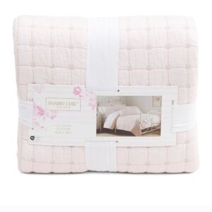 SHABBY CHIC Bow Quilt Peach Multi Twin  Set